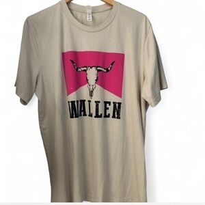 Marlboro Morgan Wallen Bullhead Country Band Tee Tan & Pink Concert Unisex XL